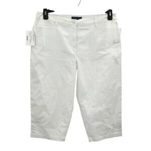 Karen Scott Tummy Control Comfort Waist Capri Pants Belt Loops White 10P NEW